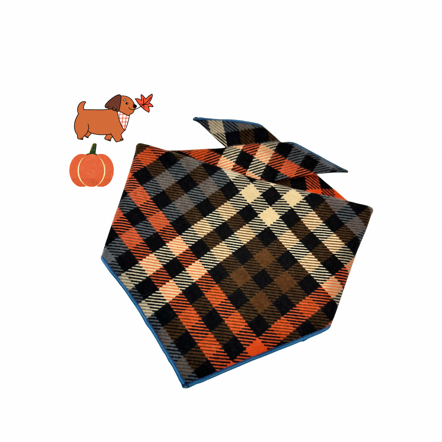 Autumn Harvest Plaid Dog Bandana