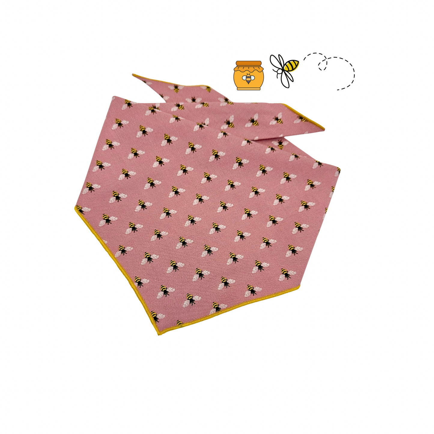 Busy Bee Dog Bandana | Gold Hem