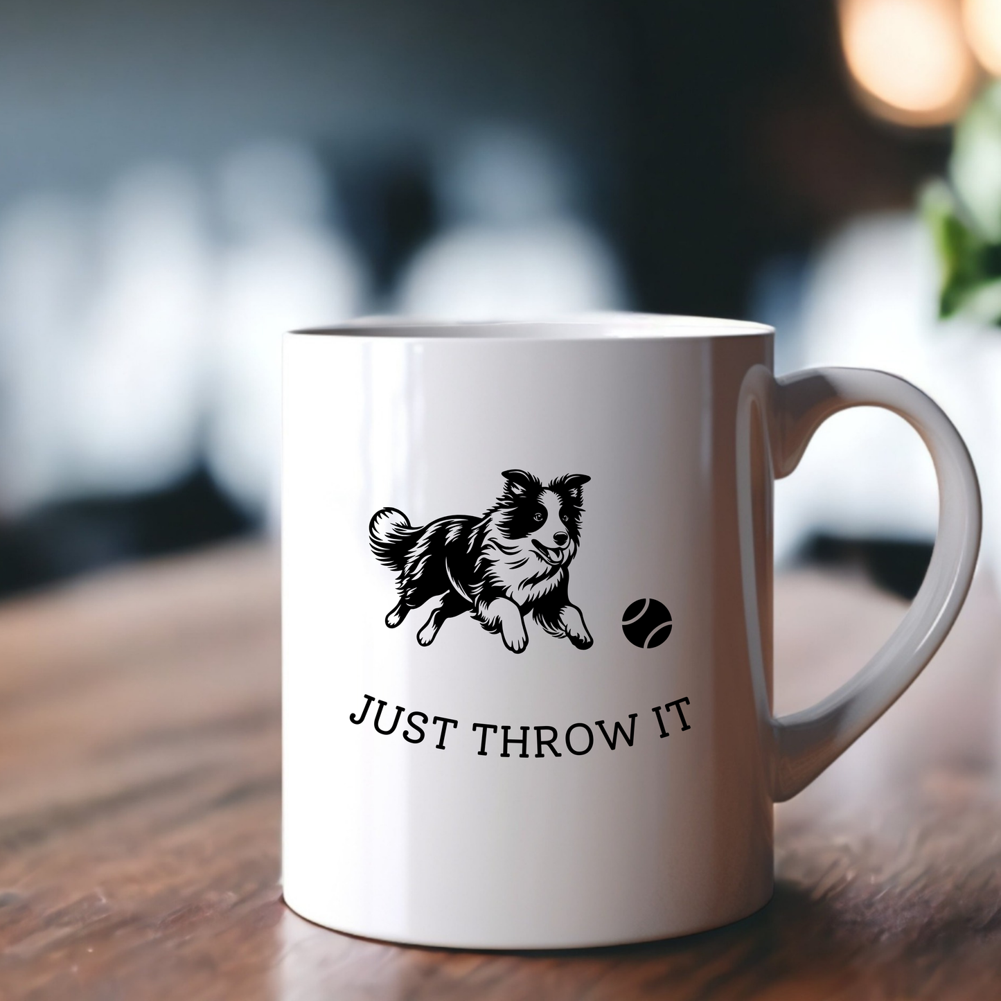 “Just Throw It” | Border Collie Mug for Dog Lovers