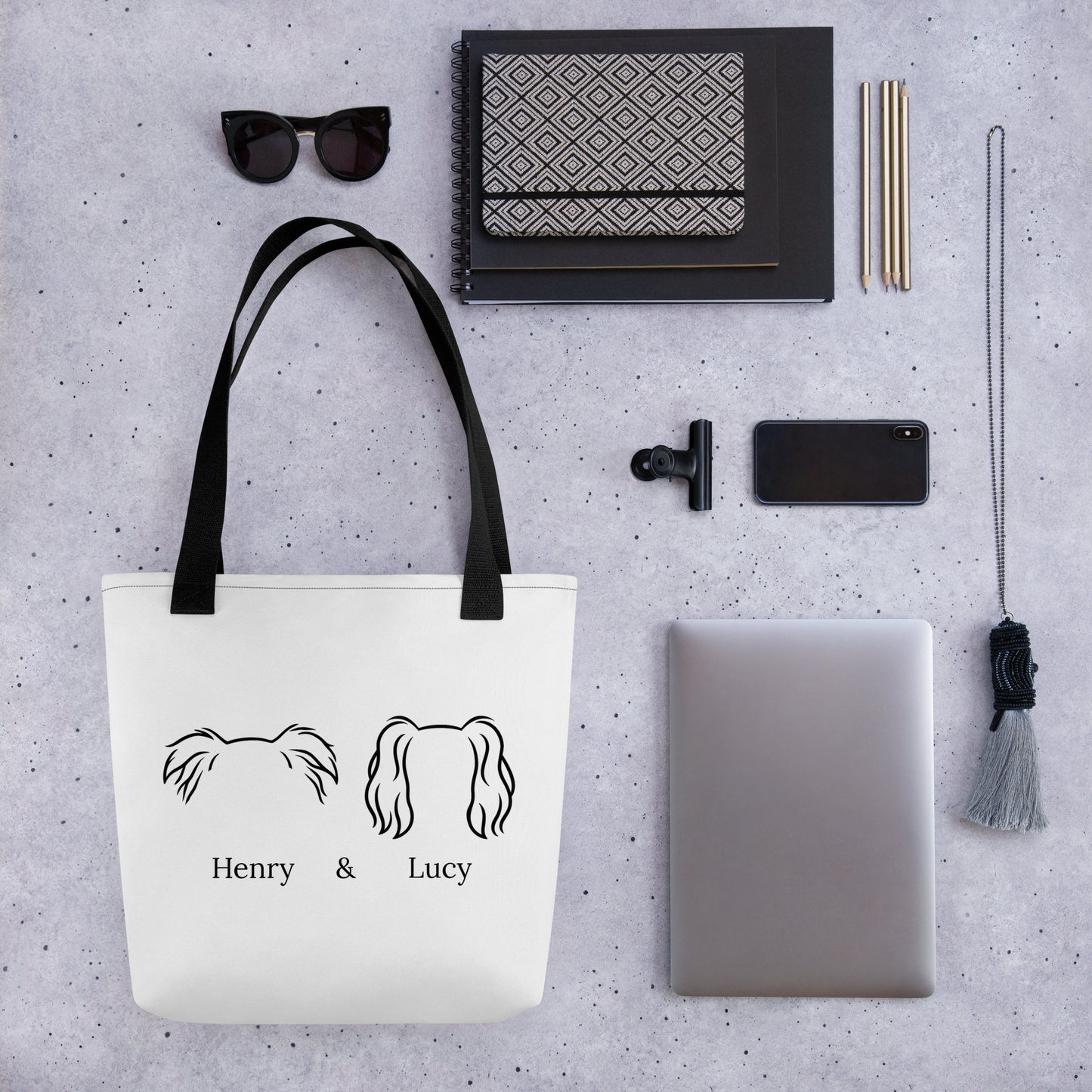 Custom Dog Ear Tote | Personalized with Your Dog’s Ears + Name(s)
