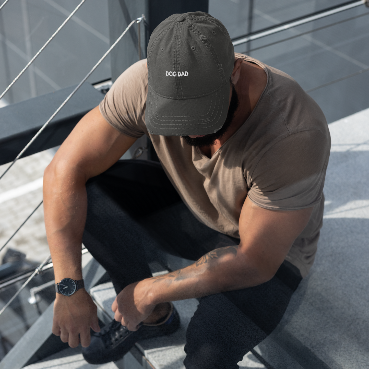 DOG DAD Hat | Embroidered Distressed Dad Hat