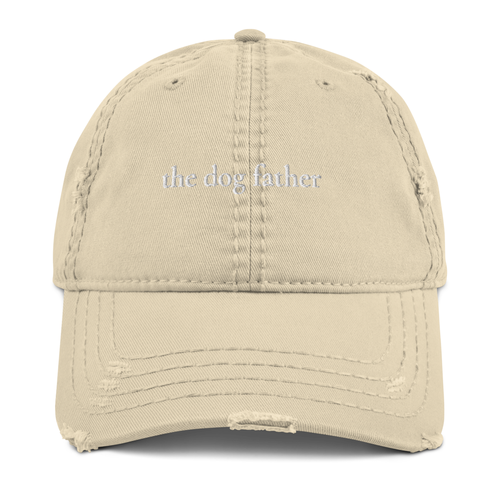 The Dog Father Hat | Embroidered Distressed Dad Hat