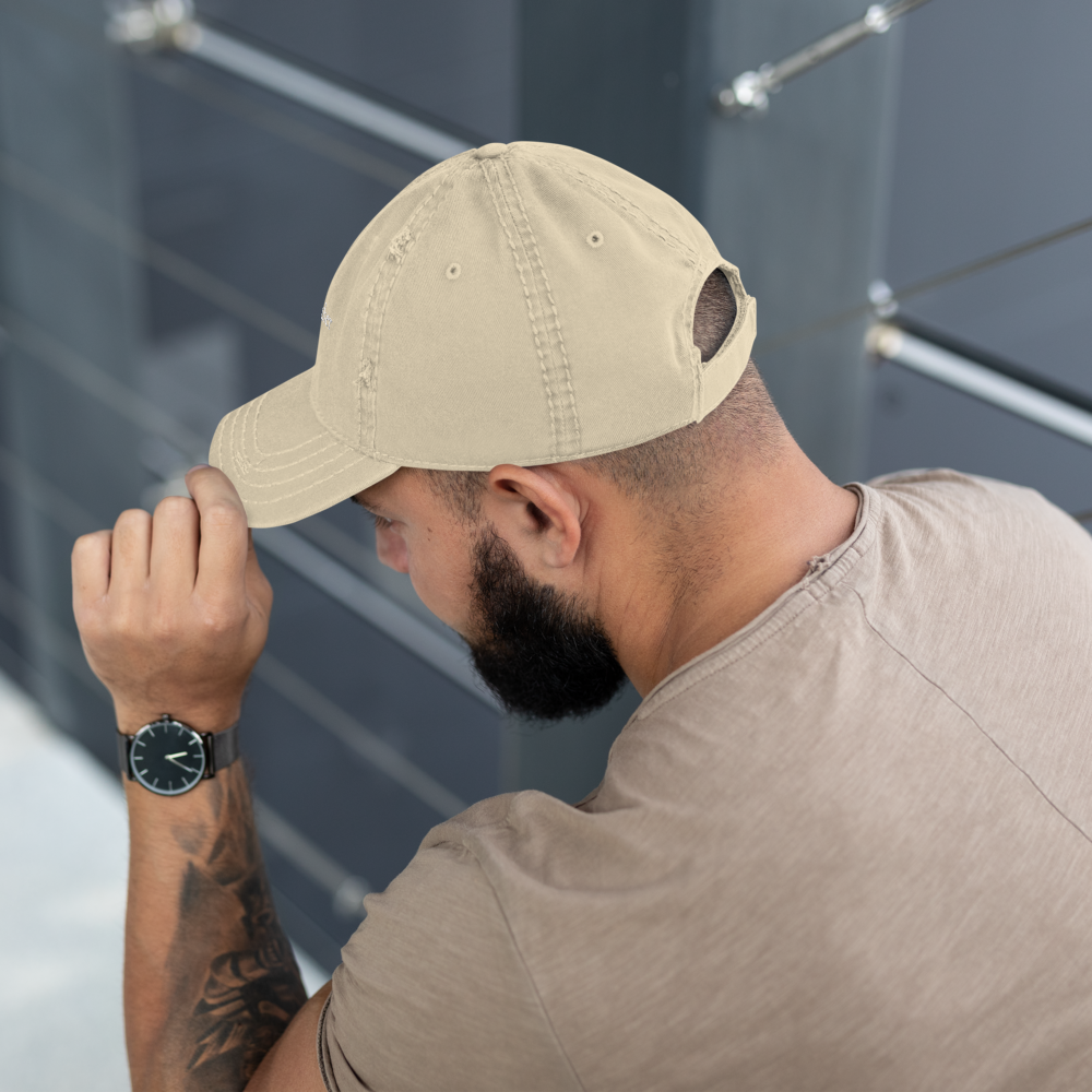 The Dog Father Hat | Embroidered Distressed Dad Hat