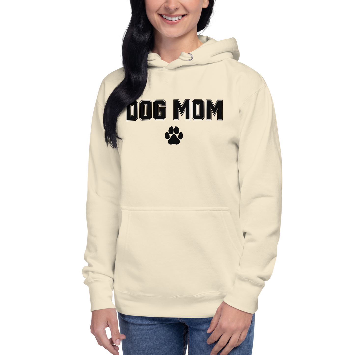 DOG MOM Hoodie | Black Lettering Unisex Hoodie