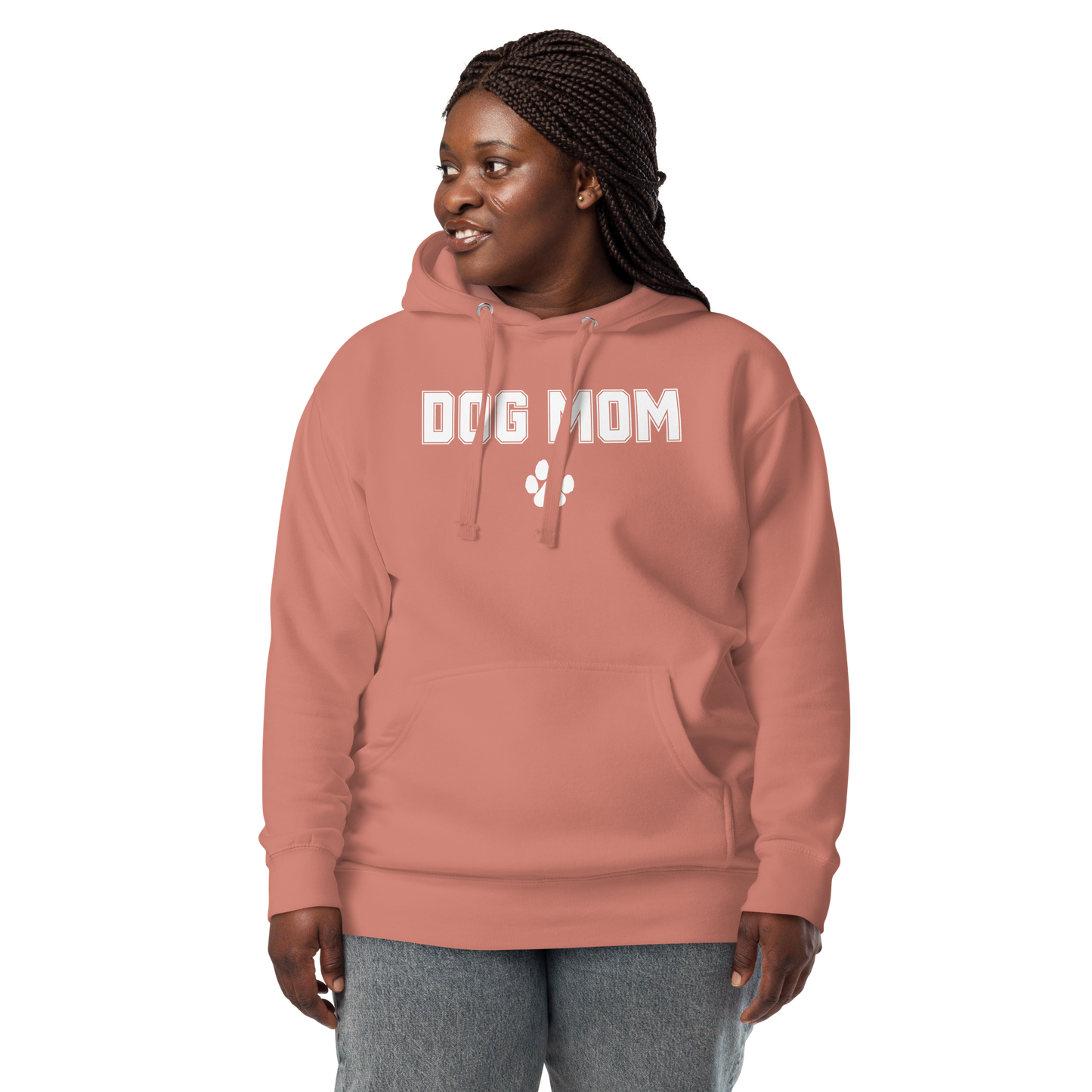 DOG MOM Hoodie | White Lettering Unisex Hoodie