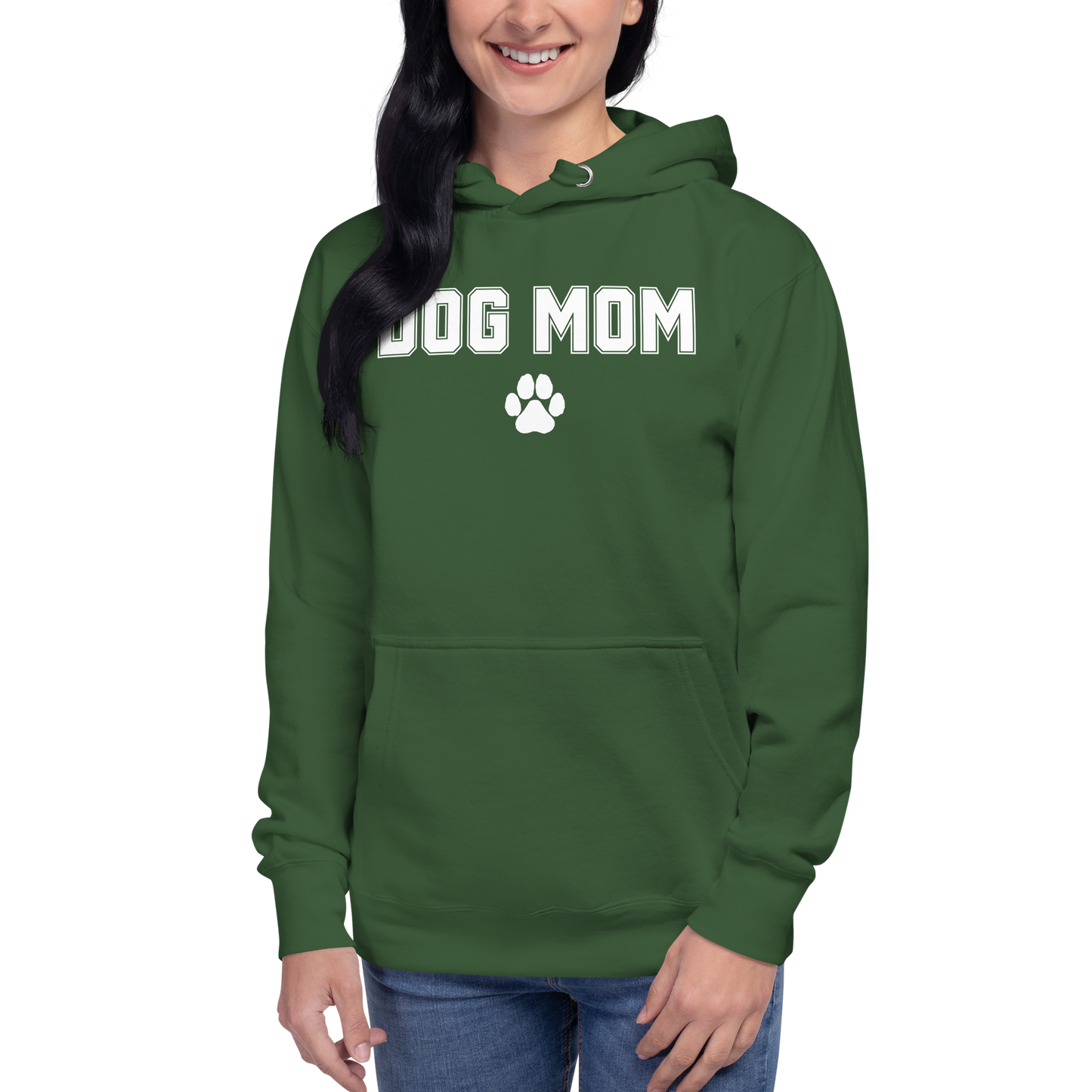 DOG MOM Hoodie | White Lettering Unisex Hoodie