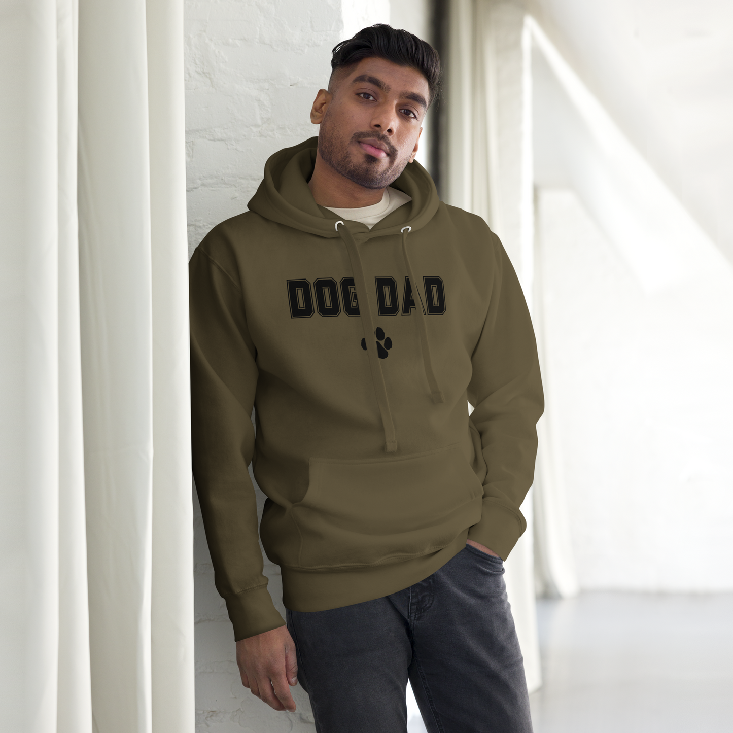 DOG DAD Hoodie | Black Lettering Unisex Hoodie