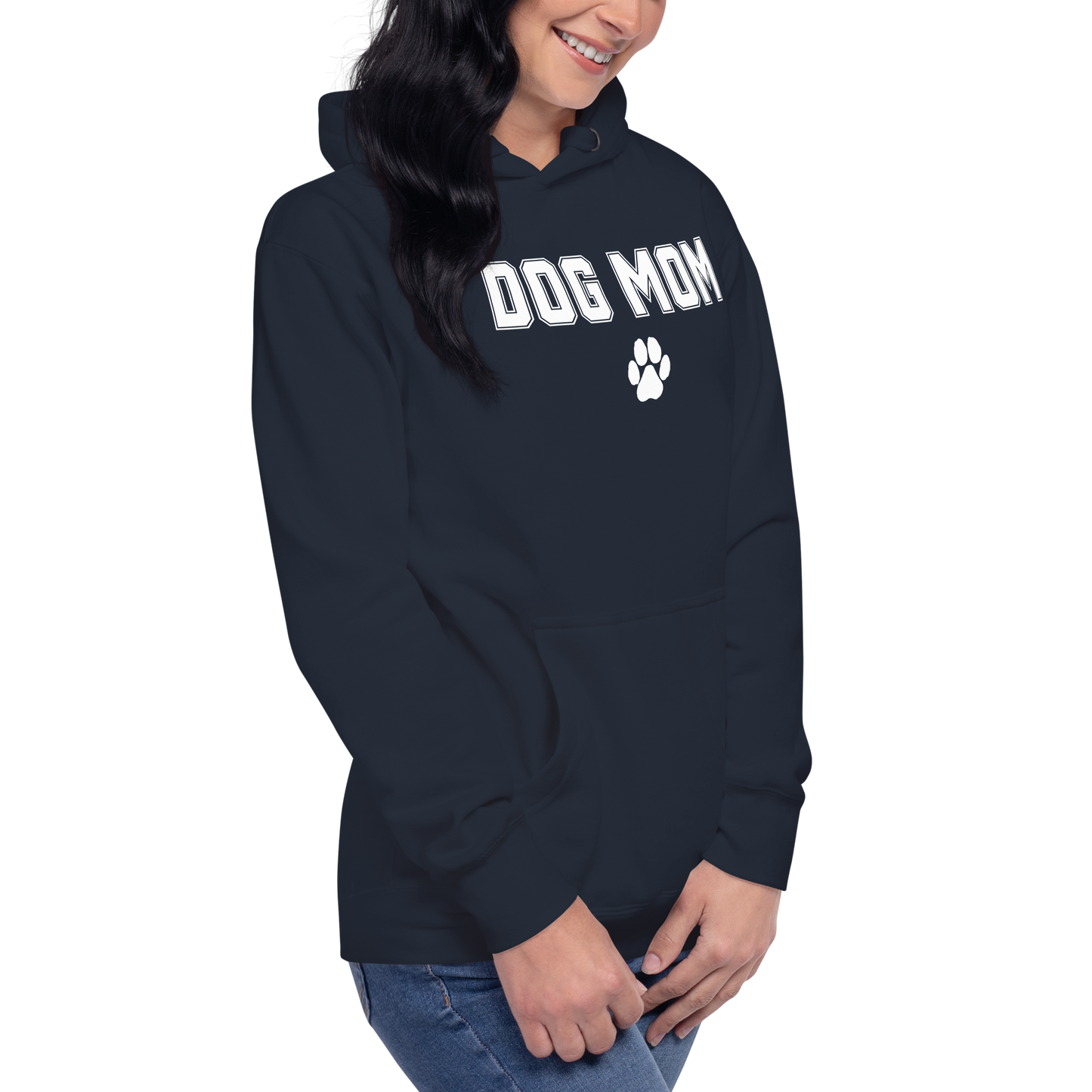 DOG MOM Hoodie | White Lettering Unisex Hoodie