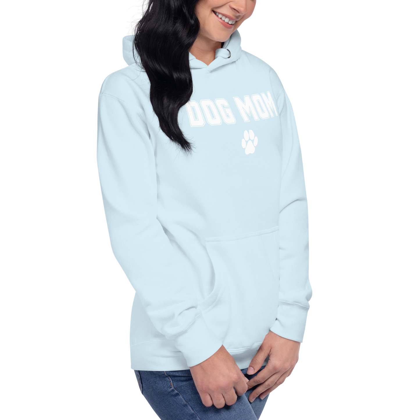 DOG MOM Hoodie | White Lettering Unisex Hoodie